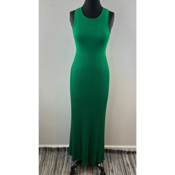 MARINA MOSCONE COLLECTIVE Green Sleeveless Scoop Neck Ribbed Knit Dress Size S - Picture 2 of 10